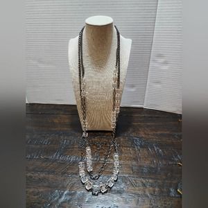 Treska multi strand‎ beaded long necklace